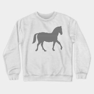 Horse - strips - black and white. Crewneck Sweatshirt